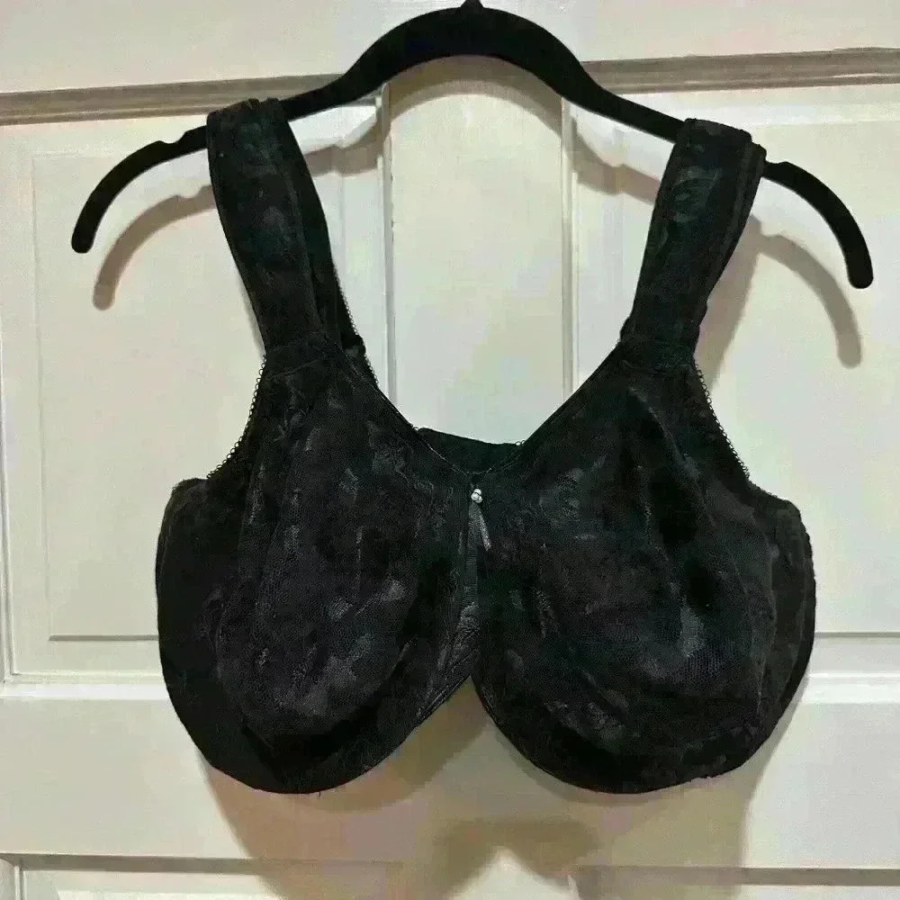 Wacoal 85567 Awareness Full Coverage Unlined Underwire Bra Size 42 DDD Black